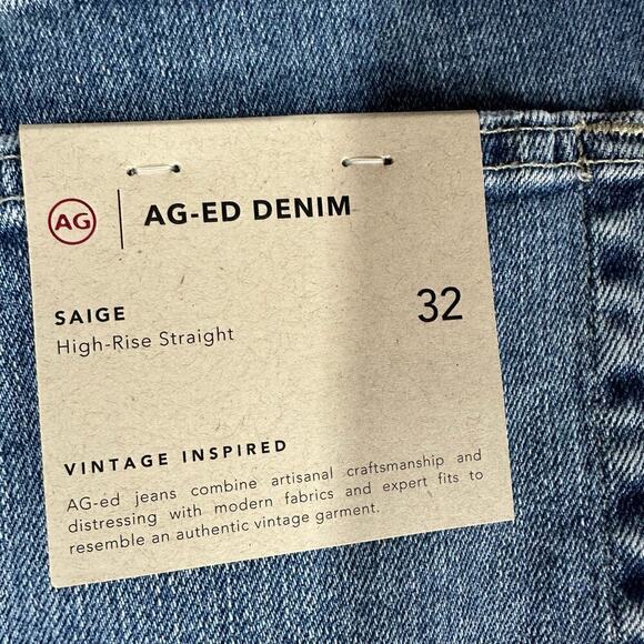 AG Adriano Goldschmied Saige High Rise Straight 12 Years Salvation 32 Stretch - Picture 4 of 11